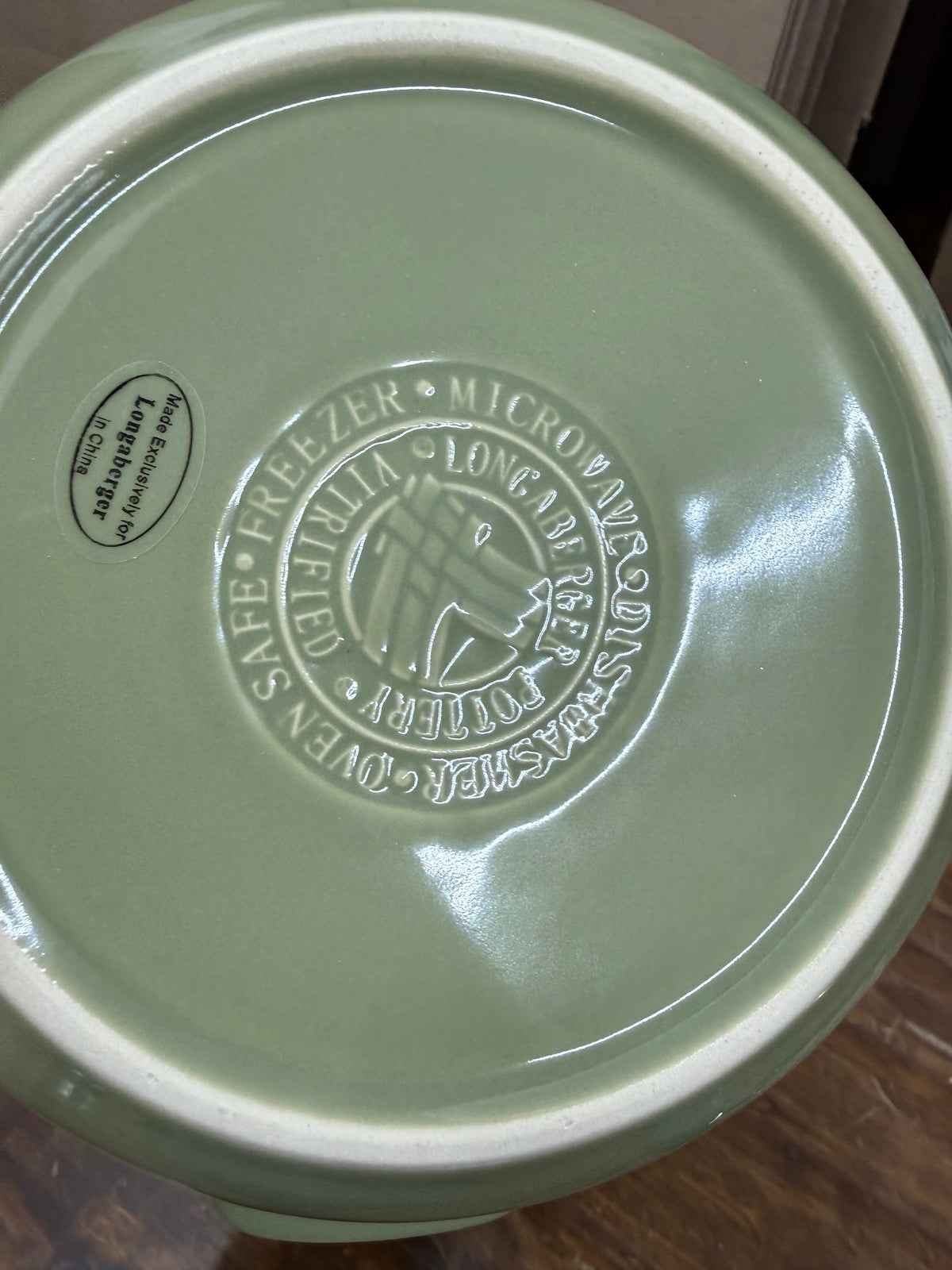 Longaberger mini casserole in sage