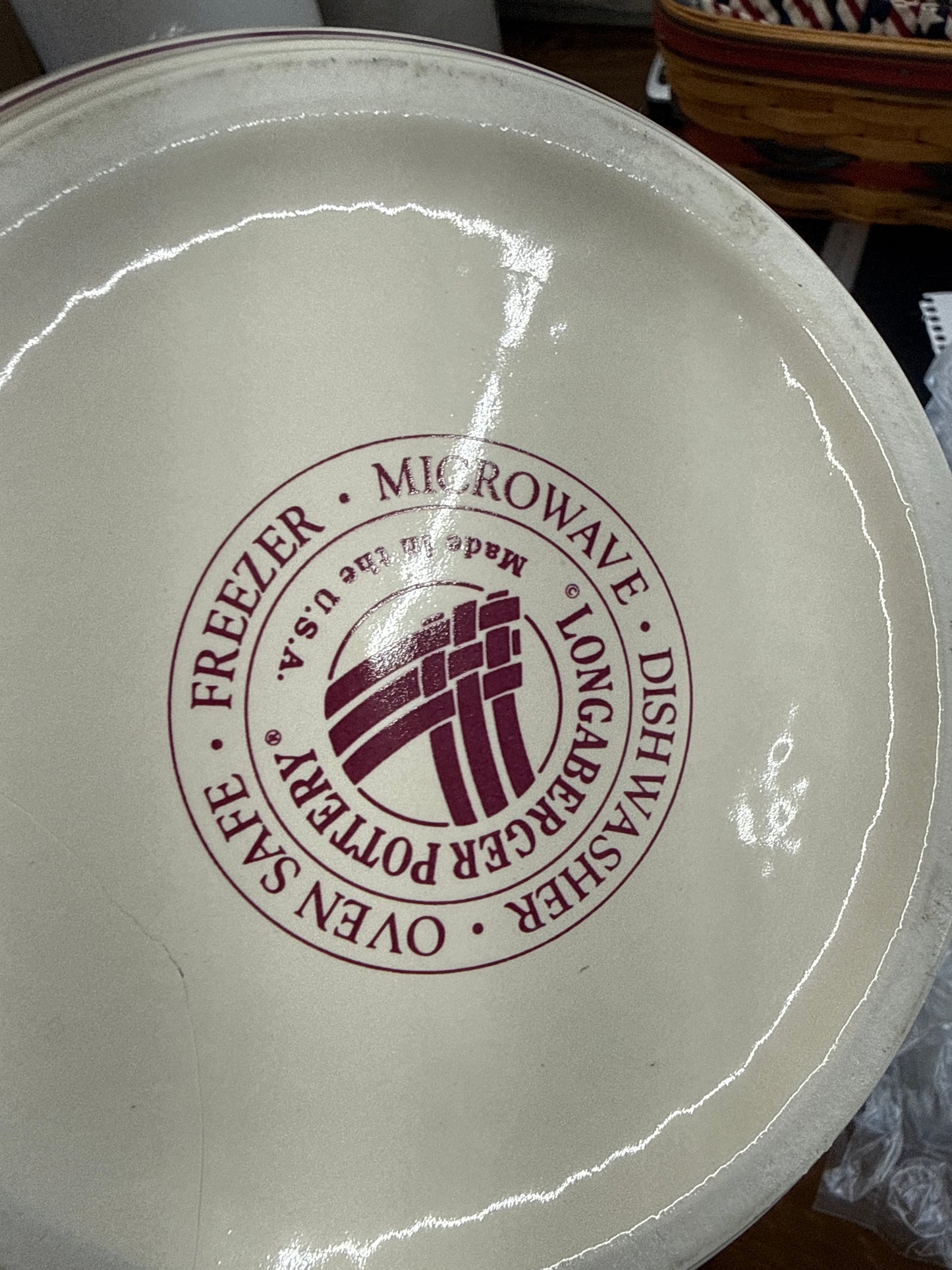 Longaberger large mixing bowl in traditional red