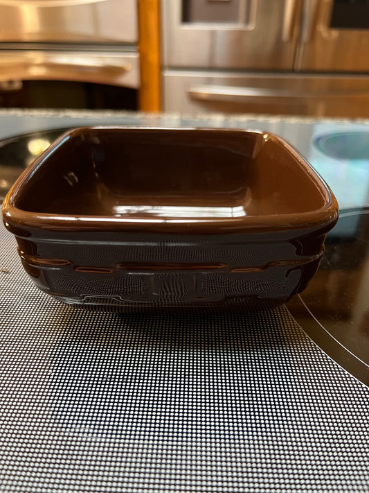 Longaberger Woven Traditions Soft Square Bowl in Chocolate