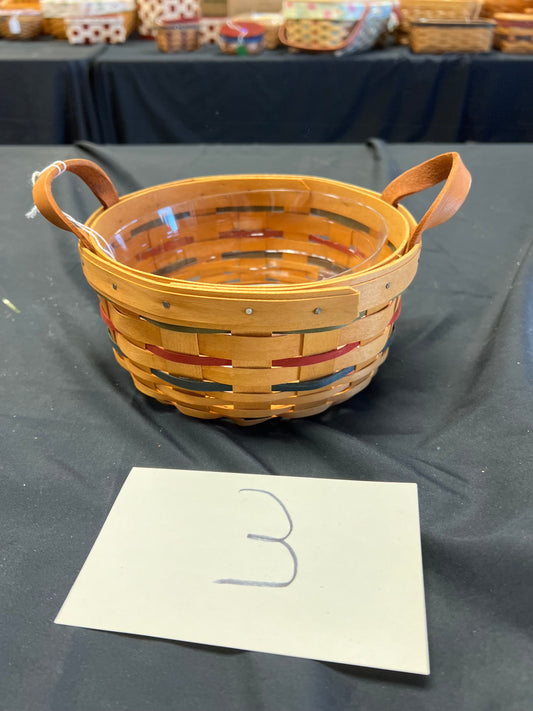 Longaberger woven traditions button basket with protector