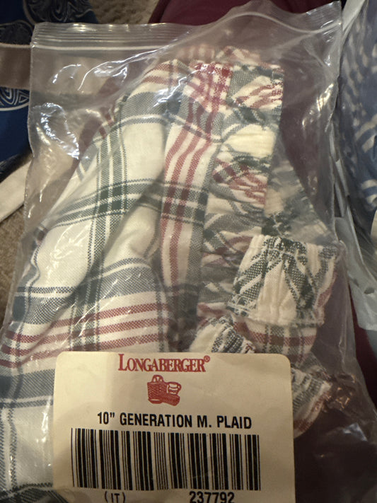Longaberger 10” generations liner in market day plaid
