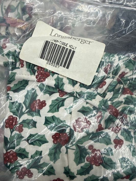 Longaberger tissue liner in traditional holly