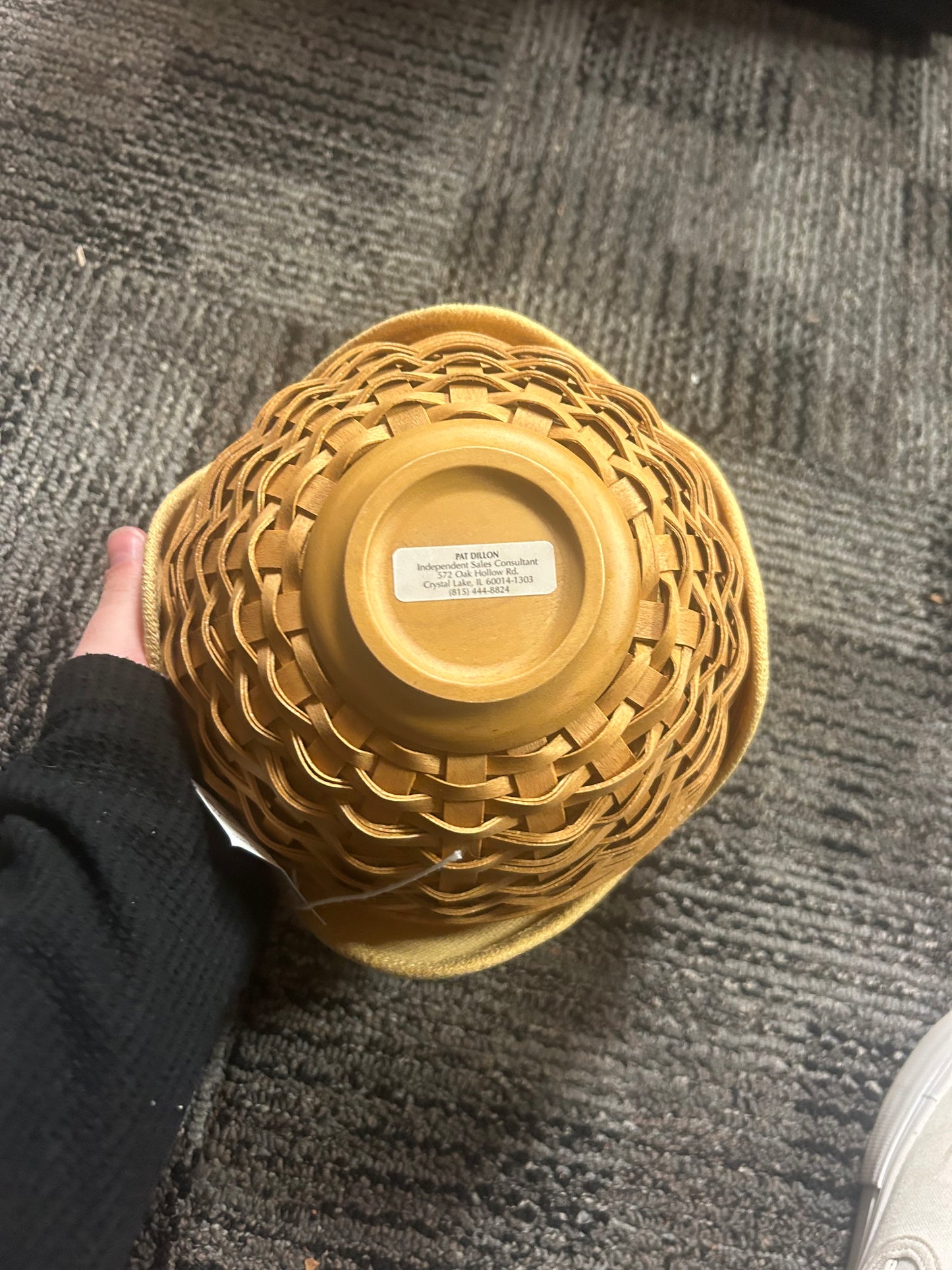 Longaberger small bowl basket with liner