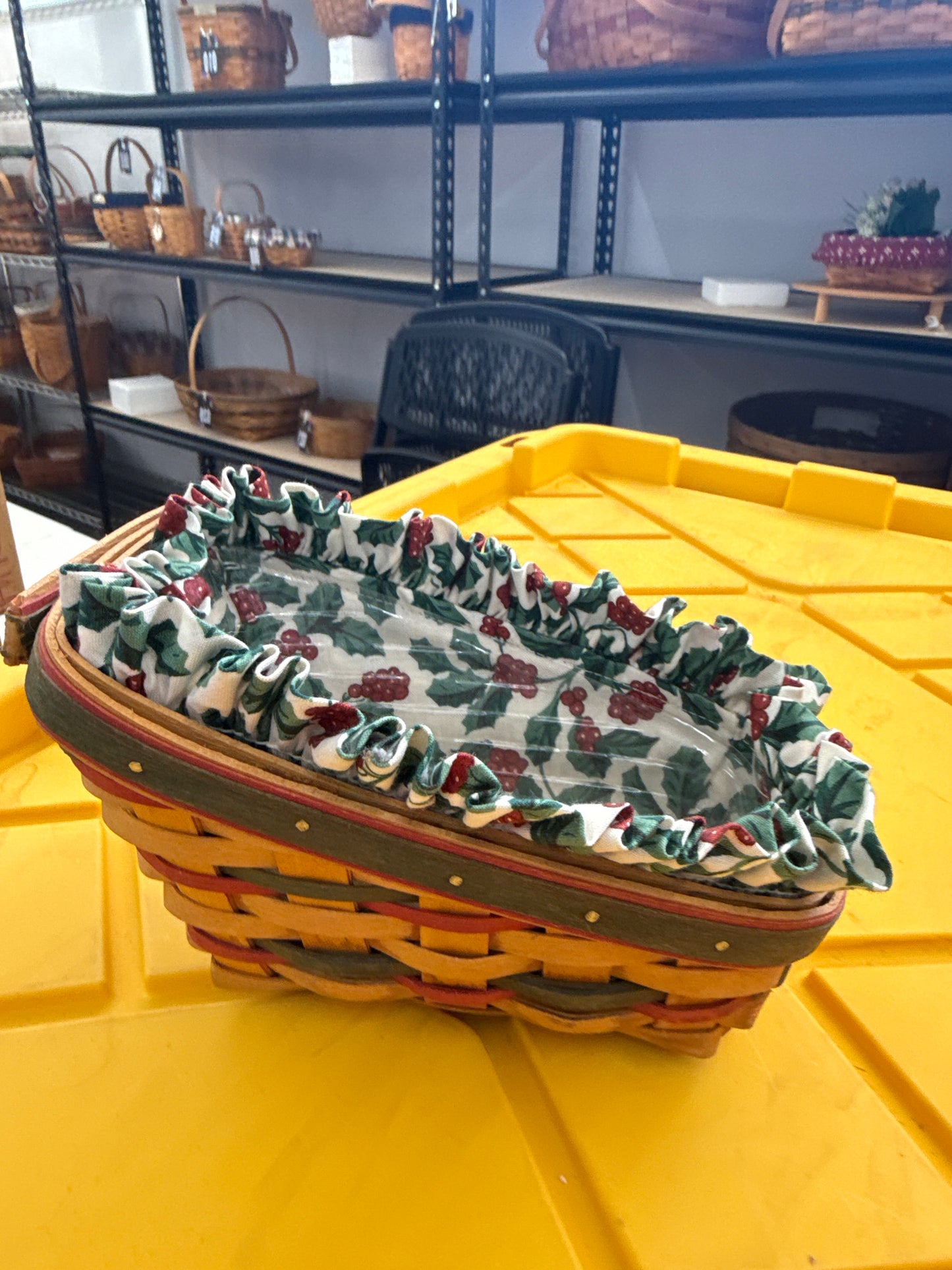 Longaberger small sleigh with liner and protector