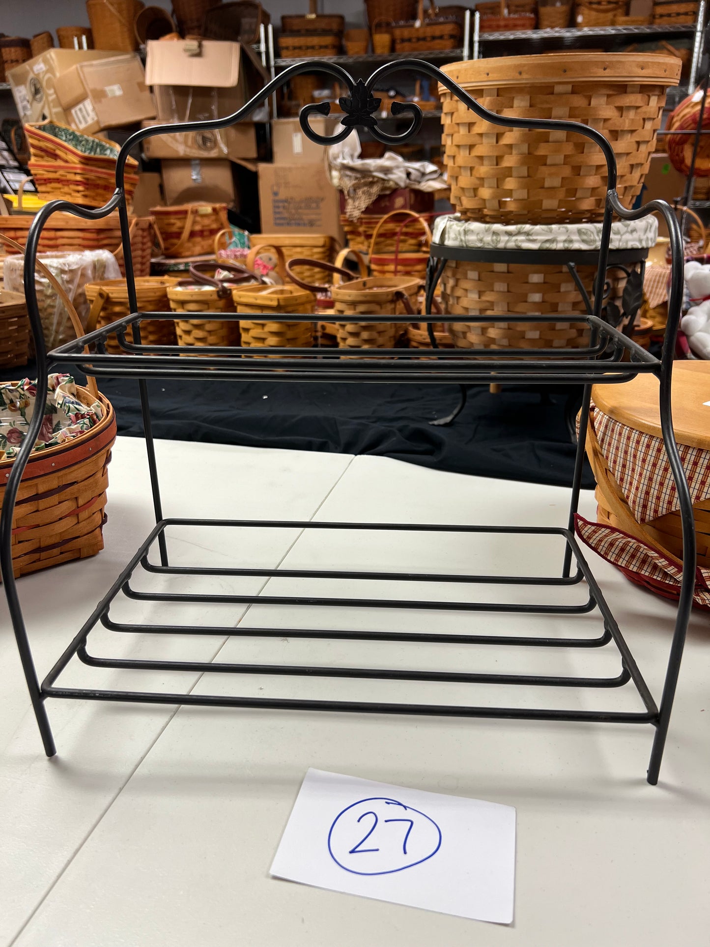 Longaberger wrought iron tabletop bakers rack