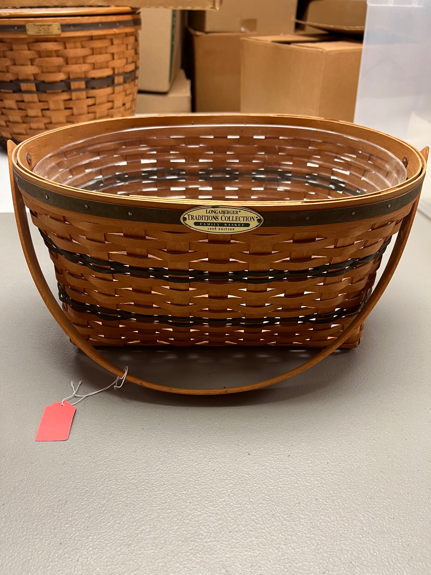 Longaberger family basket with protector