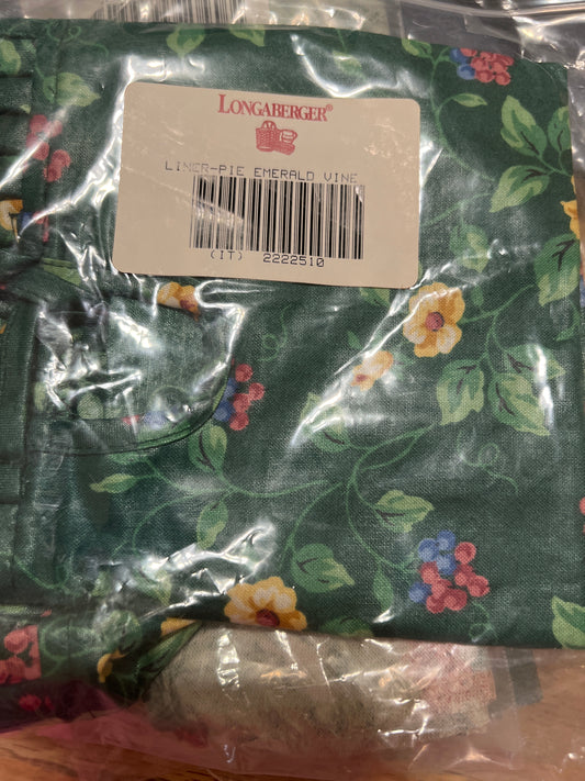 Longaberger pie liner in emerald vine