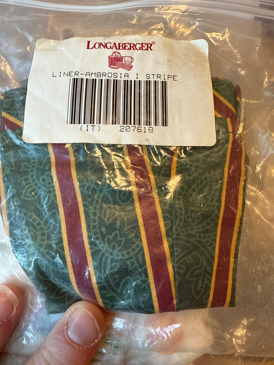 Longaberger ambrosia liner in imperial stripe
