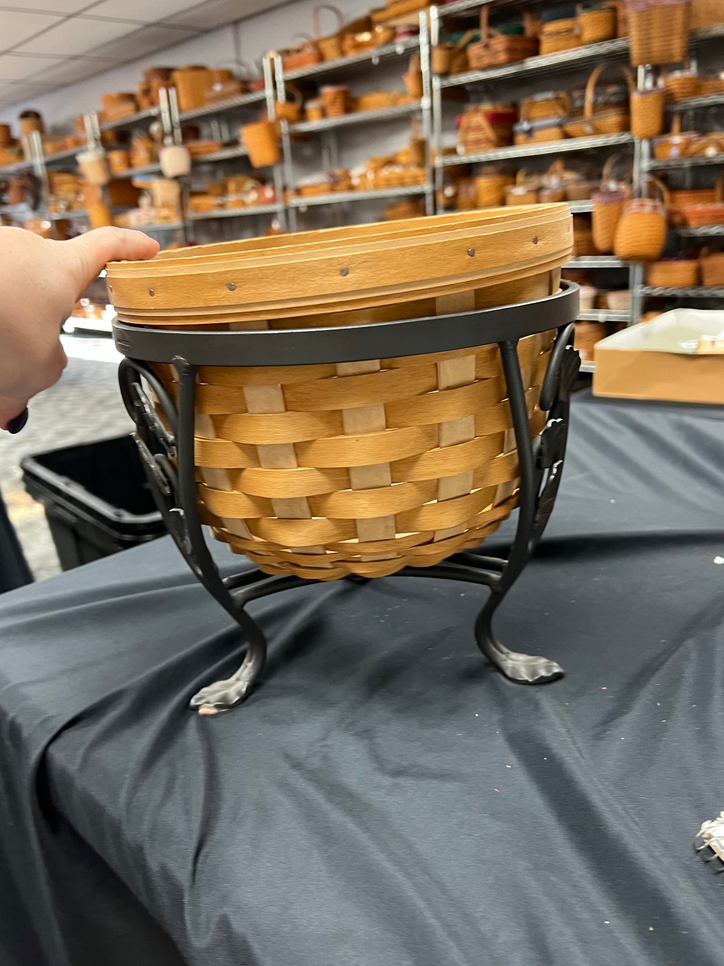 Longaberger flora basket in wrought iron with protector