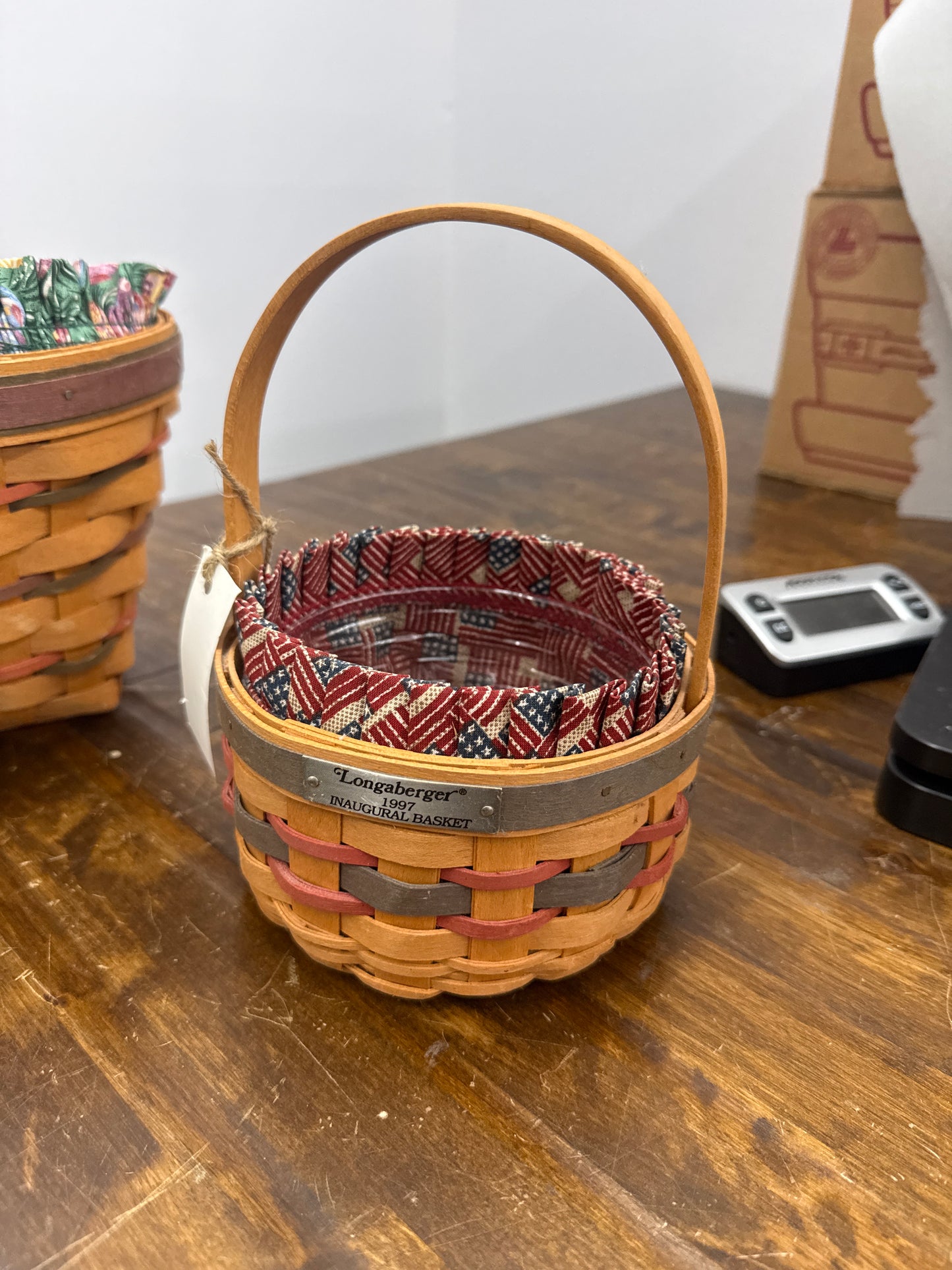 Longaberger 1997 inaugural basket with liner and protector