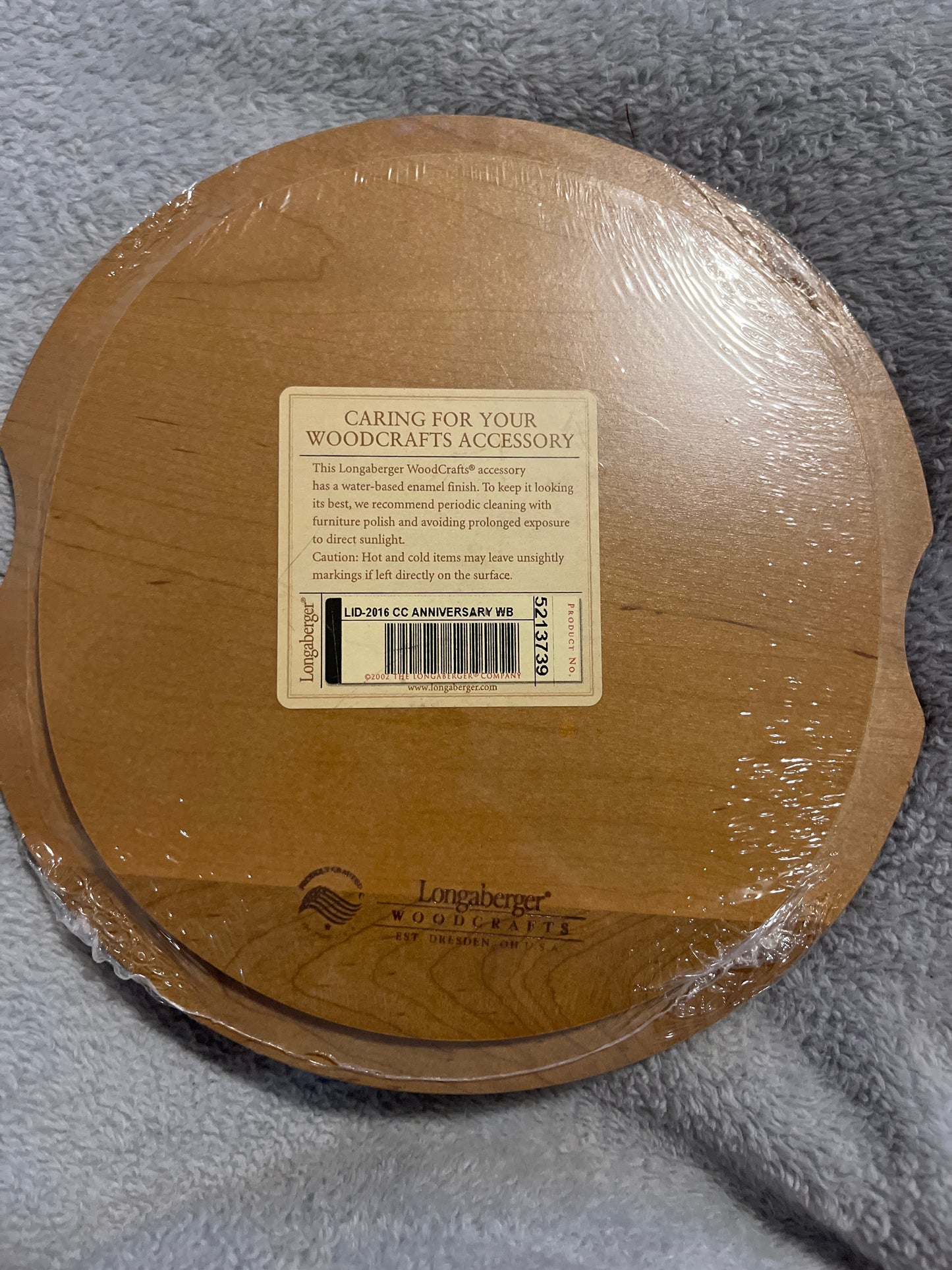 Longaberger 2016 Collector’s Club anniversary lid
