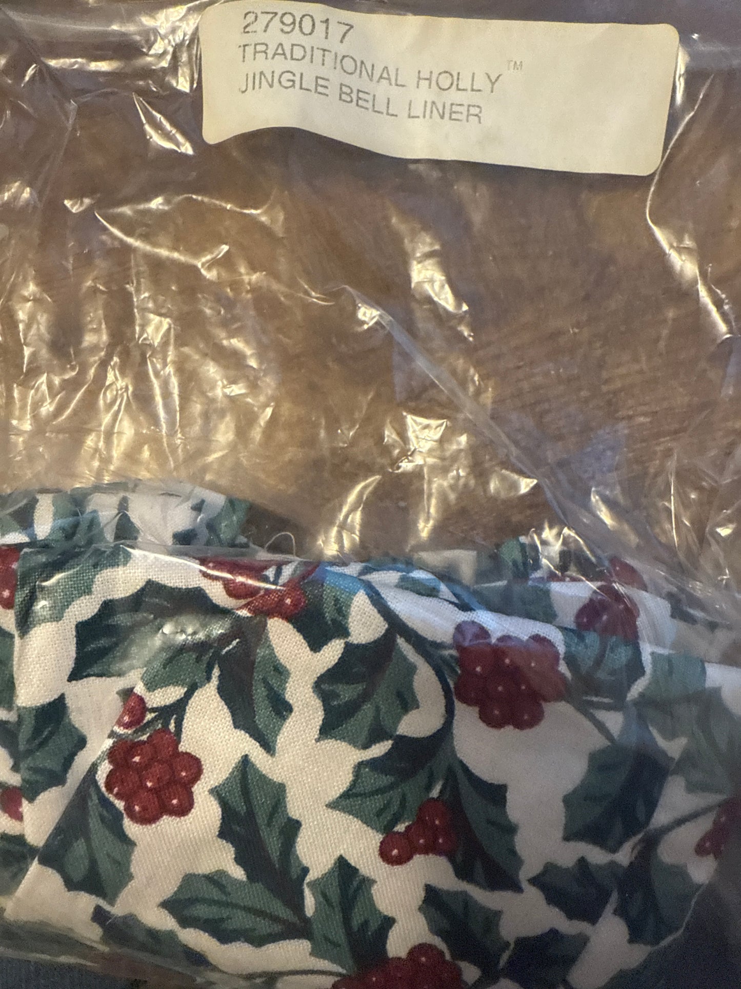Longaberger jingle bell liner in traditional holly