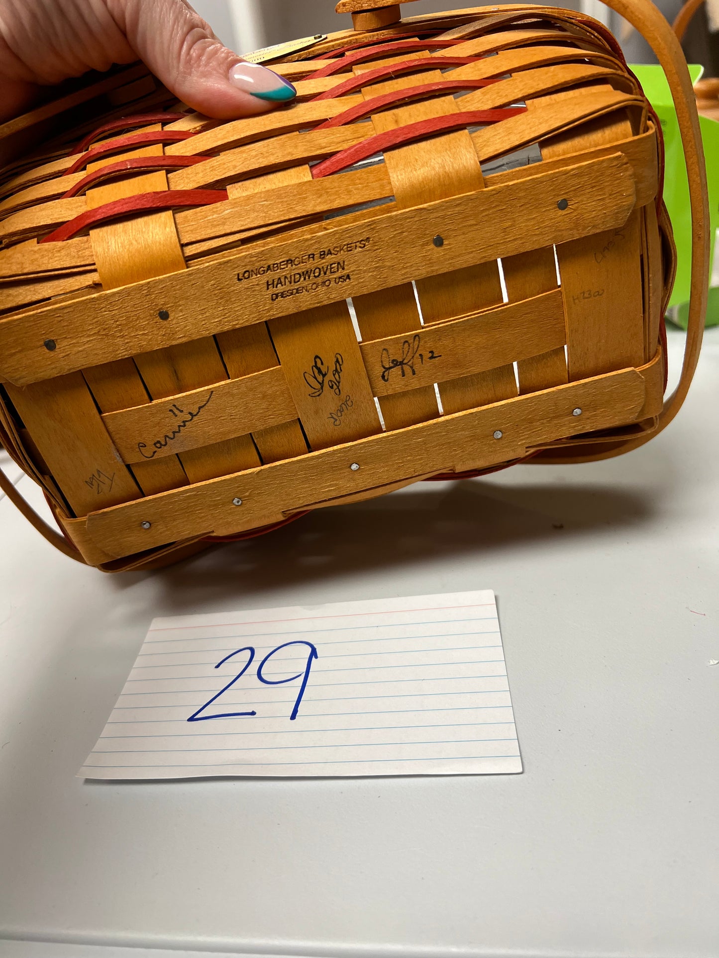 Longaberger signed 2000 Woven Memories Basket with Protector