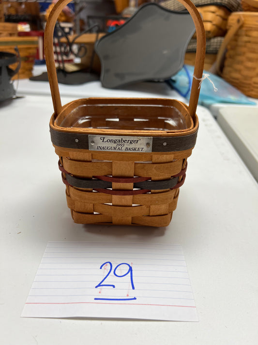 Longaberger 1993 inaugural basket with protector