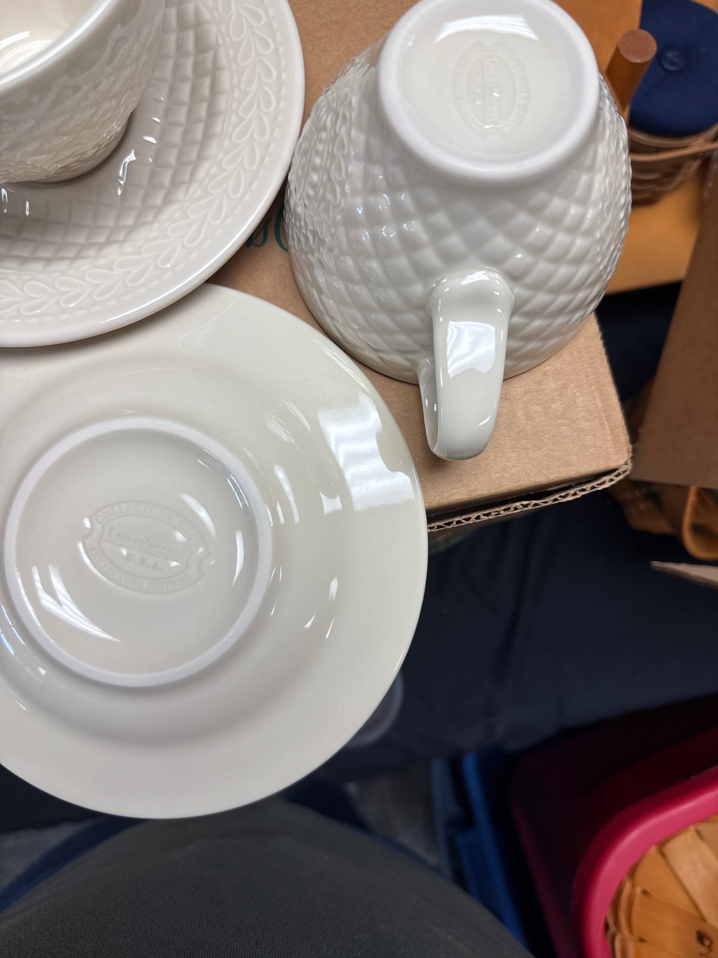 Longaberger collectors club American craft teacup set