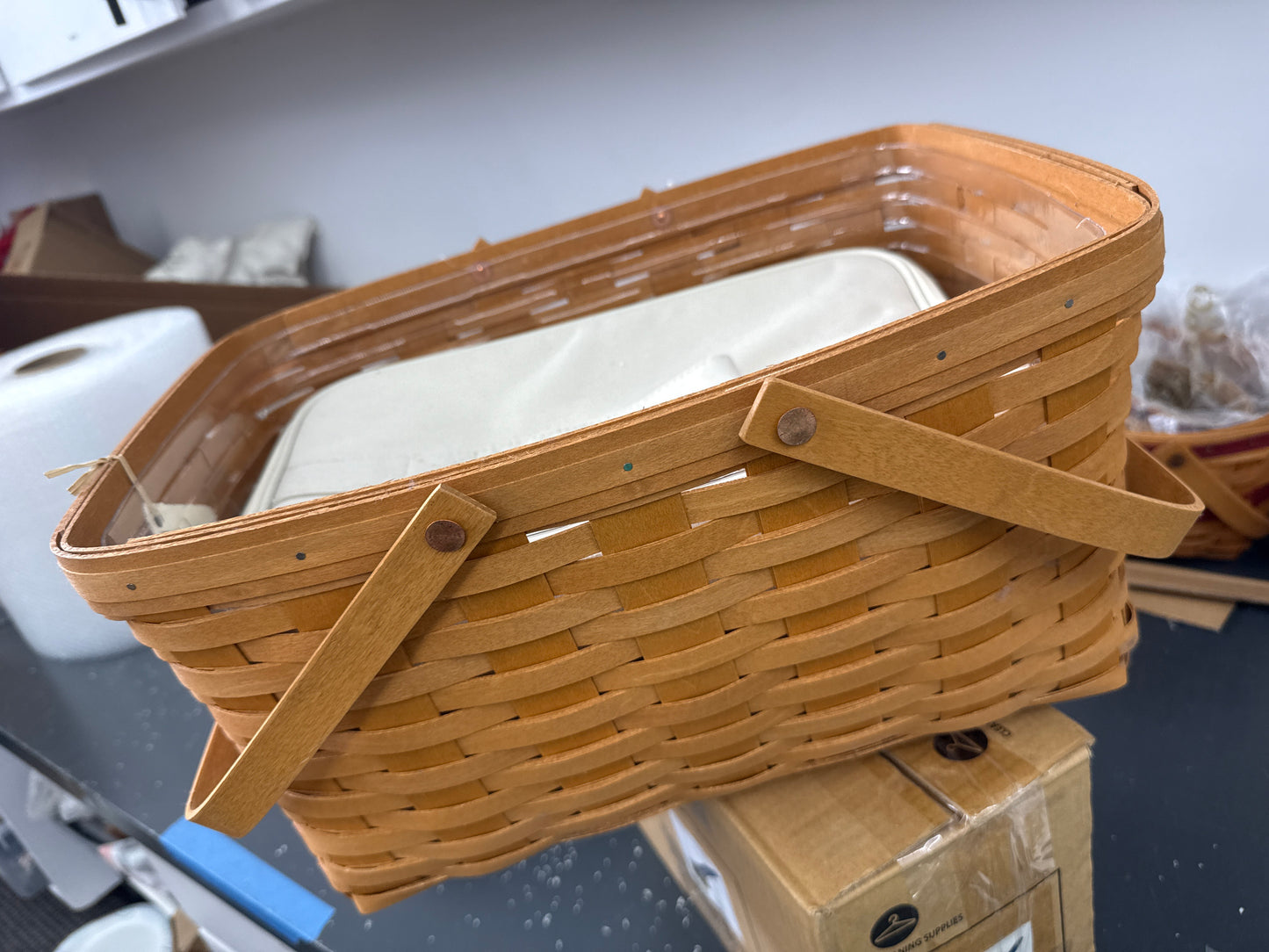 Longaberger medium market basket with insulated tote inside