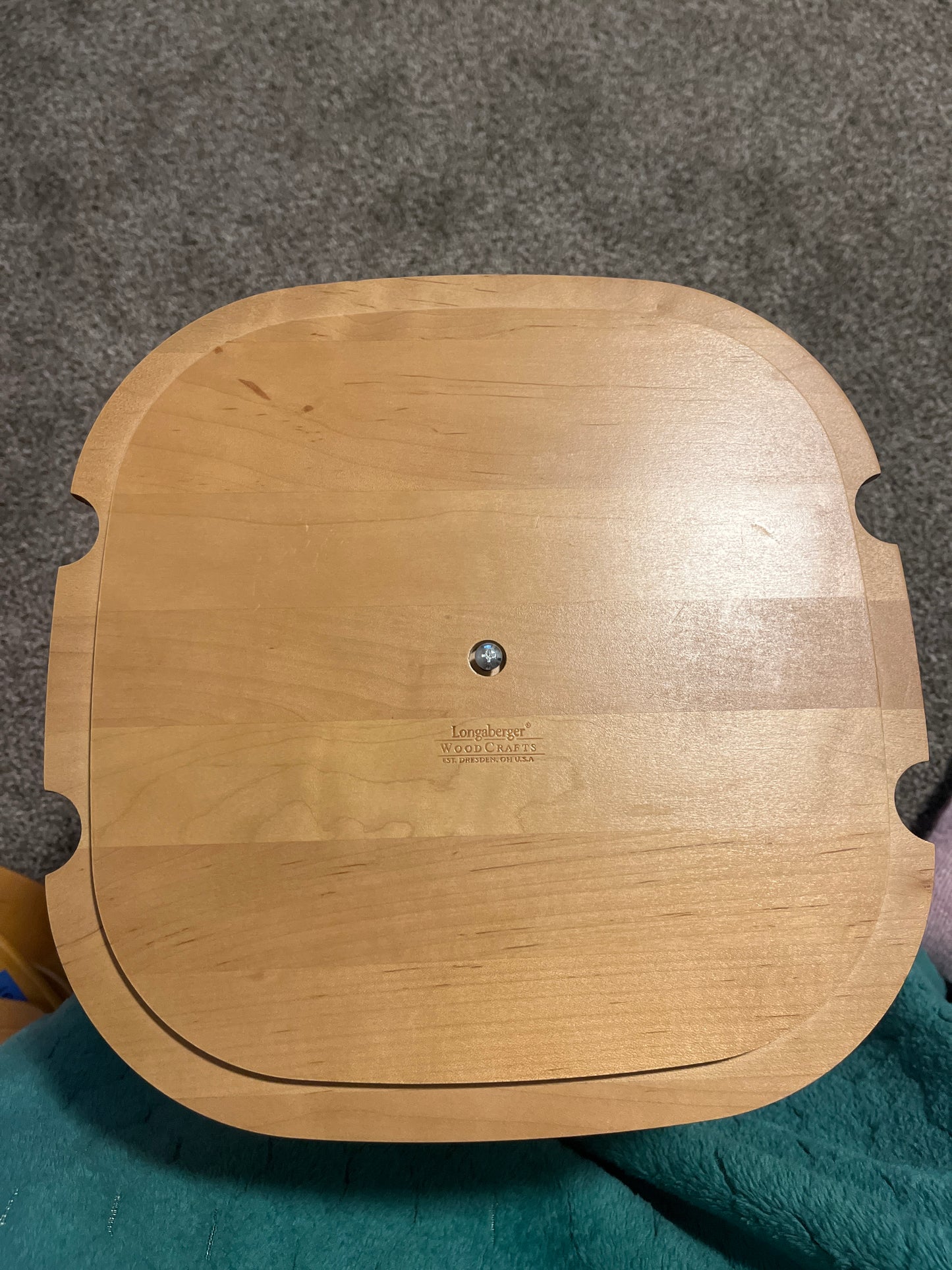 Longaberger 11.75”x11.75” square lid — knob missing