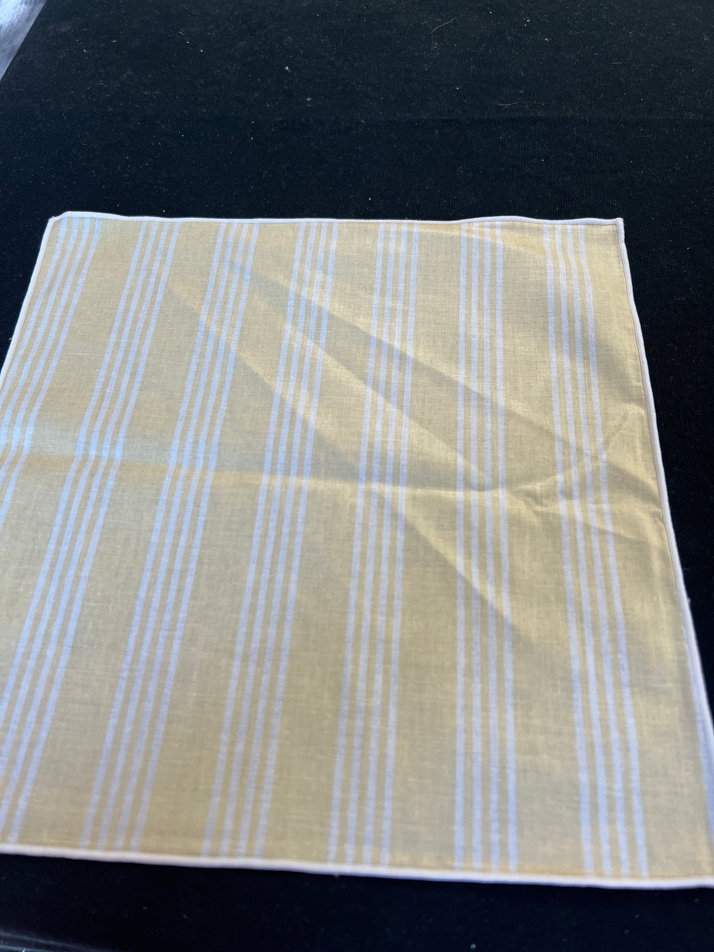 Longaberger 12 x 12 fabric square in buttercup yellow stripe