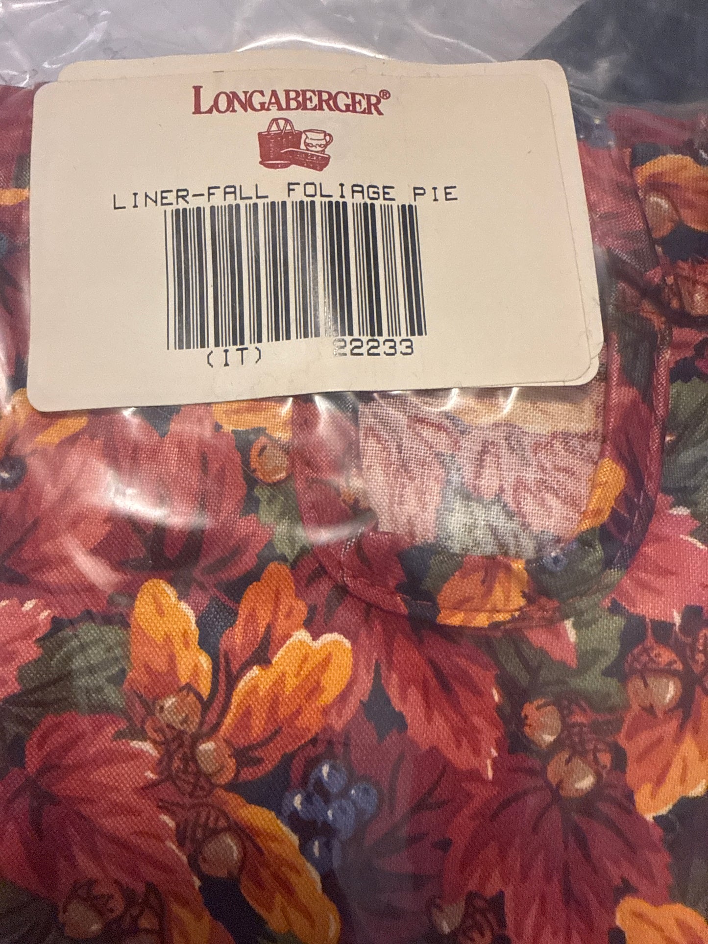 Longaberger pie liner in fall foliage