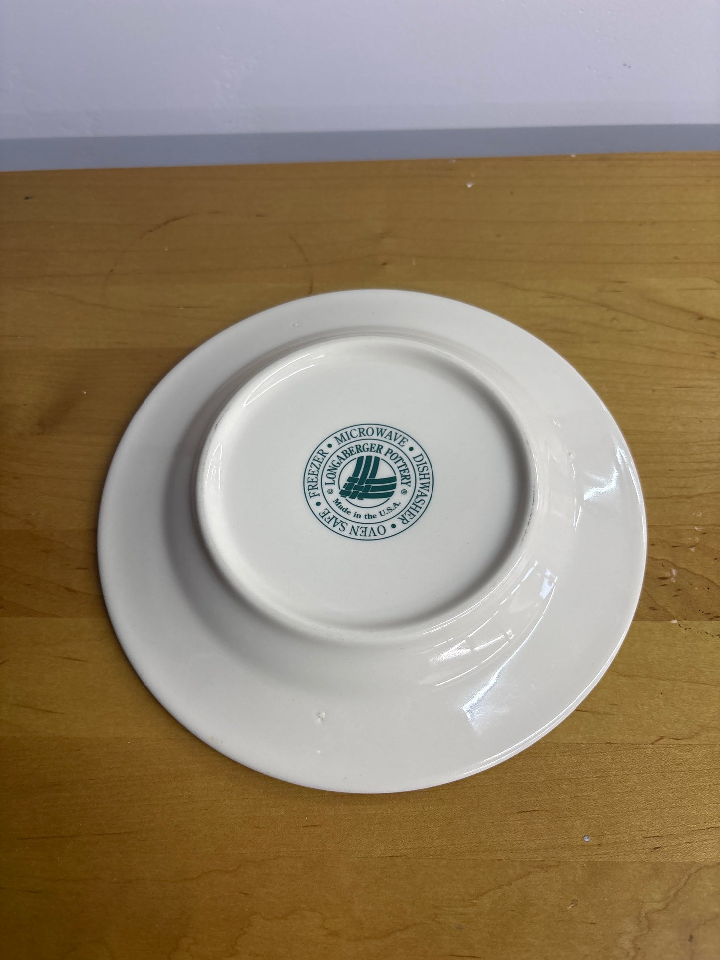 Longaberger Bread and Butter Plate in Heritage Green