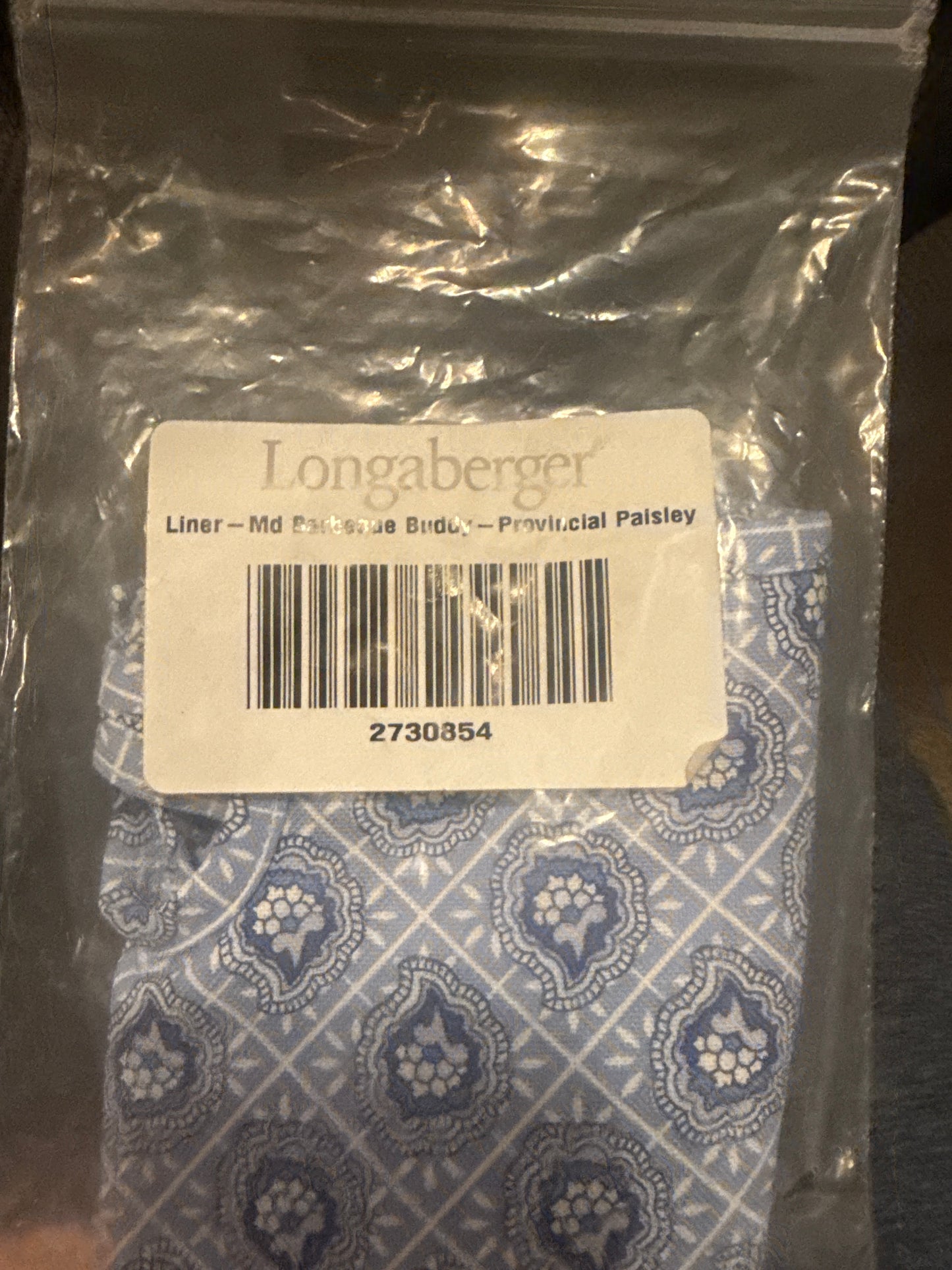 Longaberger medium barbeque buddy liner in provincial paisley
