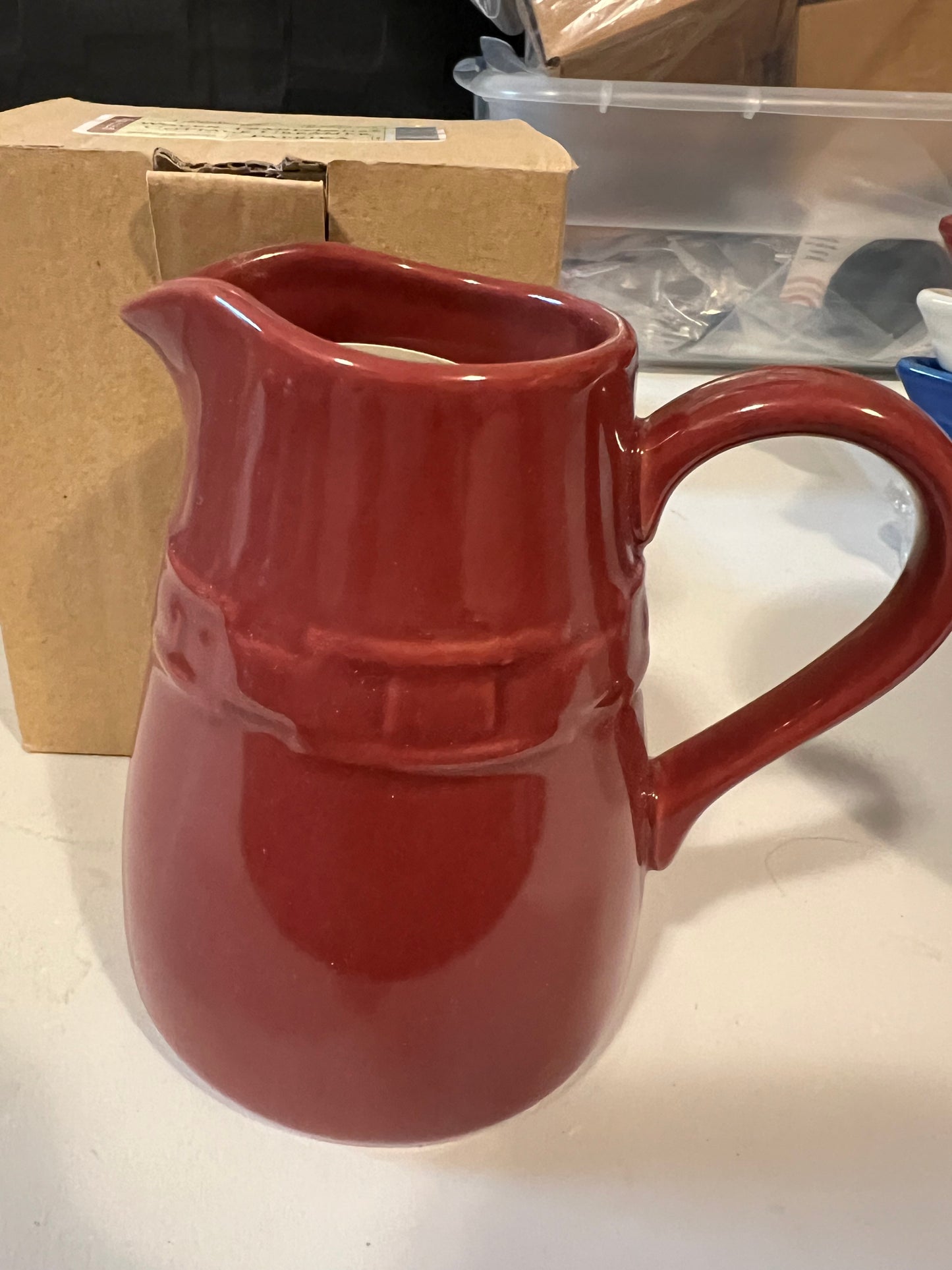 Longaberger cottage creamer in paprika