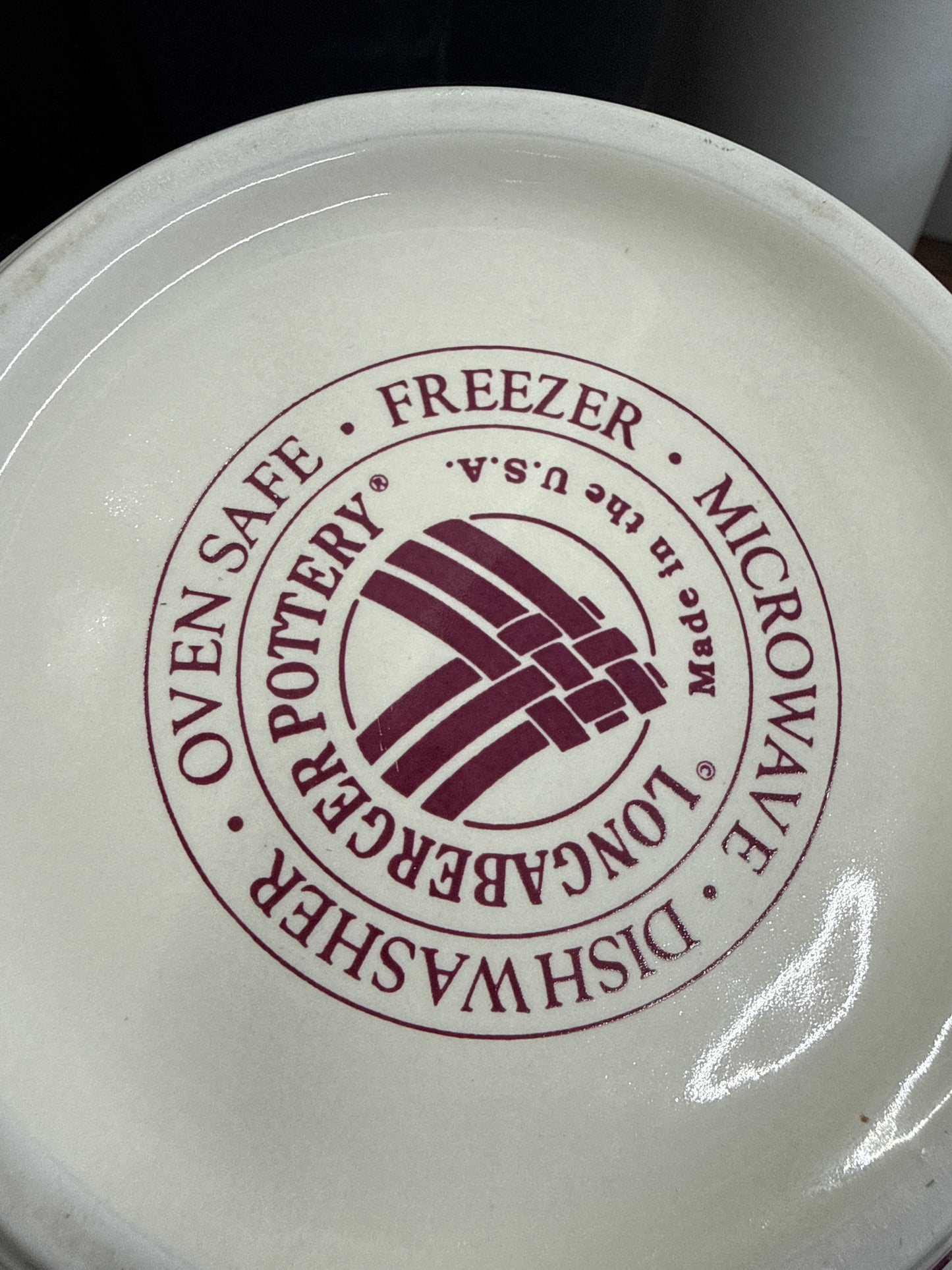 Longaberger medium mixing bowl in traditional red
