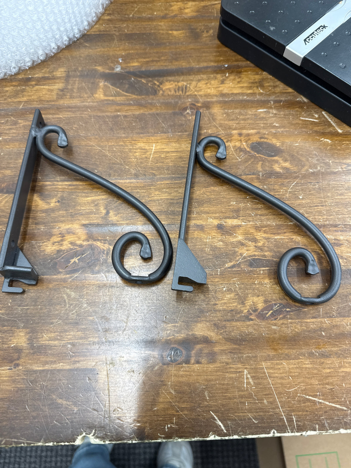 Non Longaberger wrought iron shelf brackets