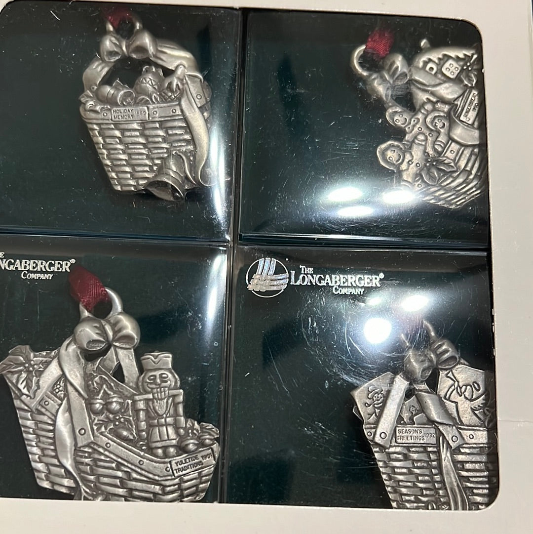 Longaberger Christmas basket ornaments(holiday memory)