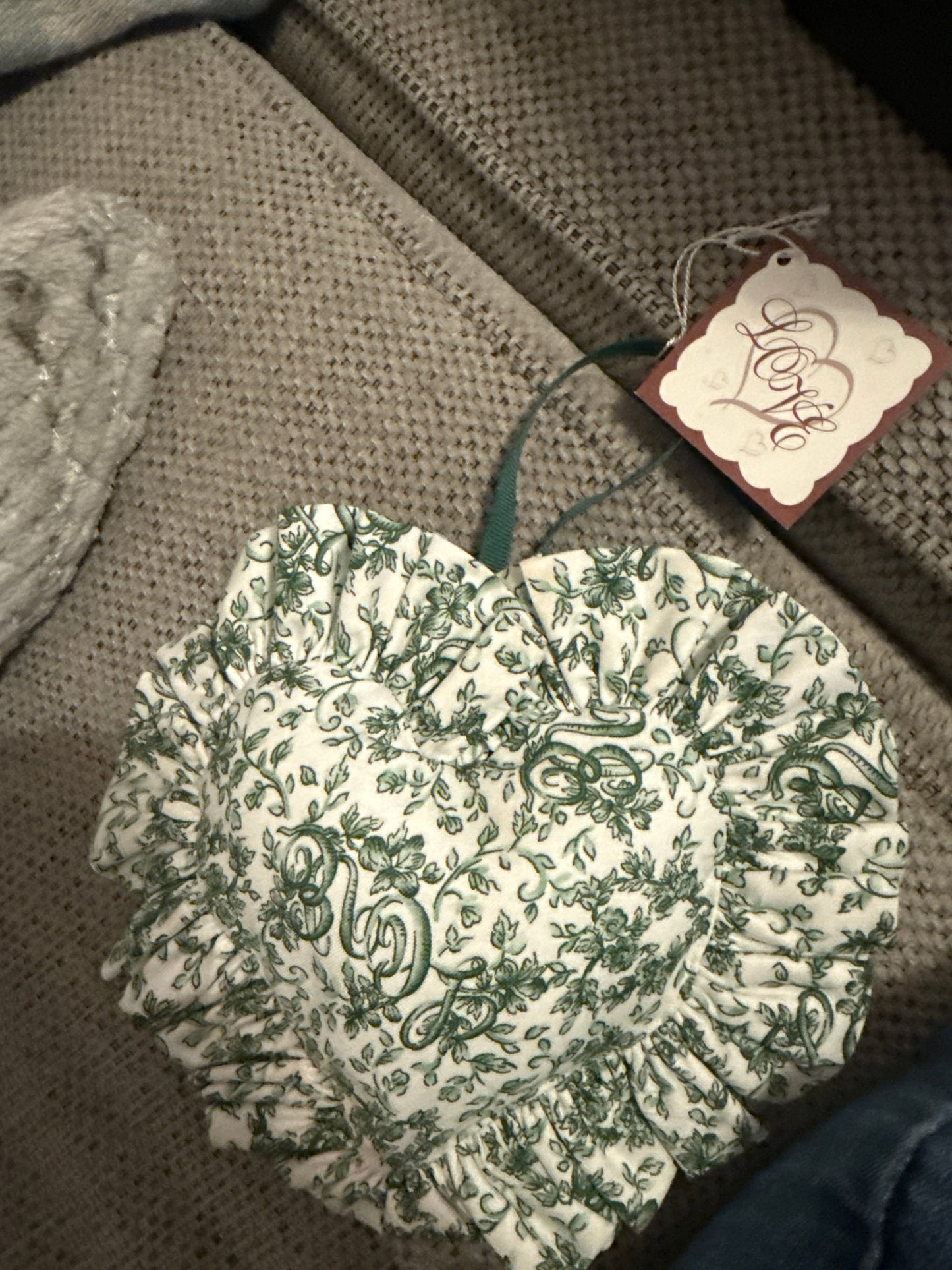 Longaberger heart pillow in green