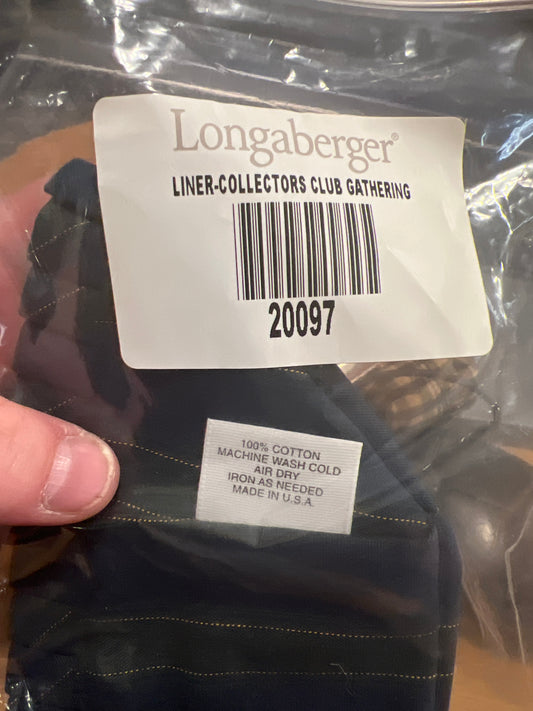 Longaberger Collectors Club Gathering Liner in membership stripe