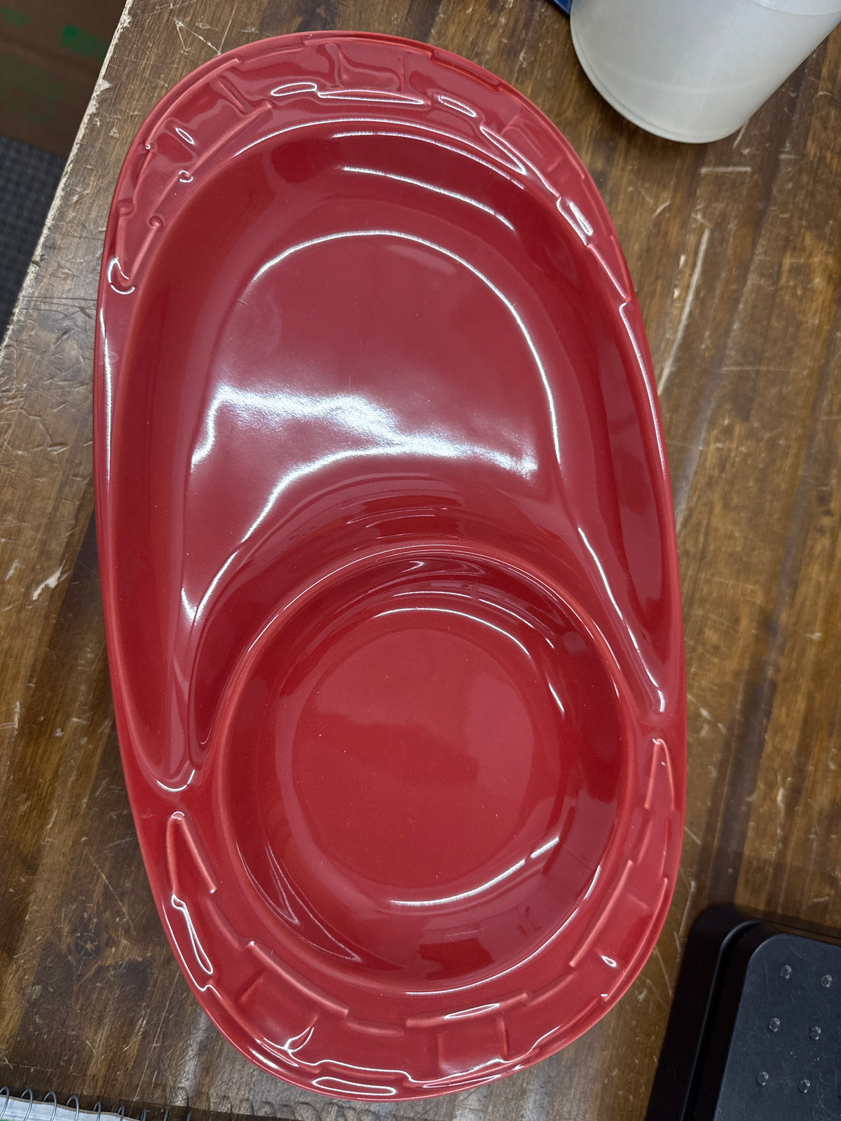 Longaberger soup and sandwich plate in tomato