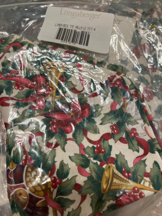 Longaberger deck the halls liner in 12 days of Christmas