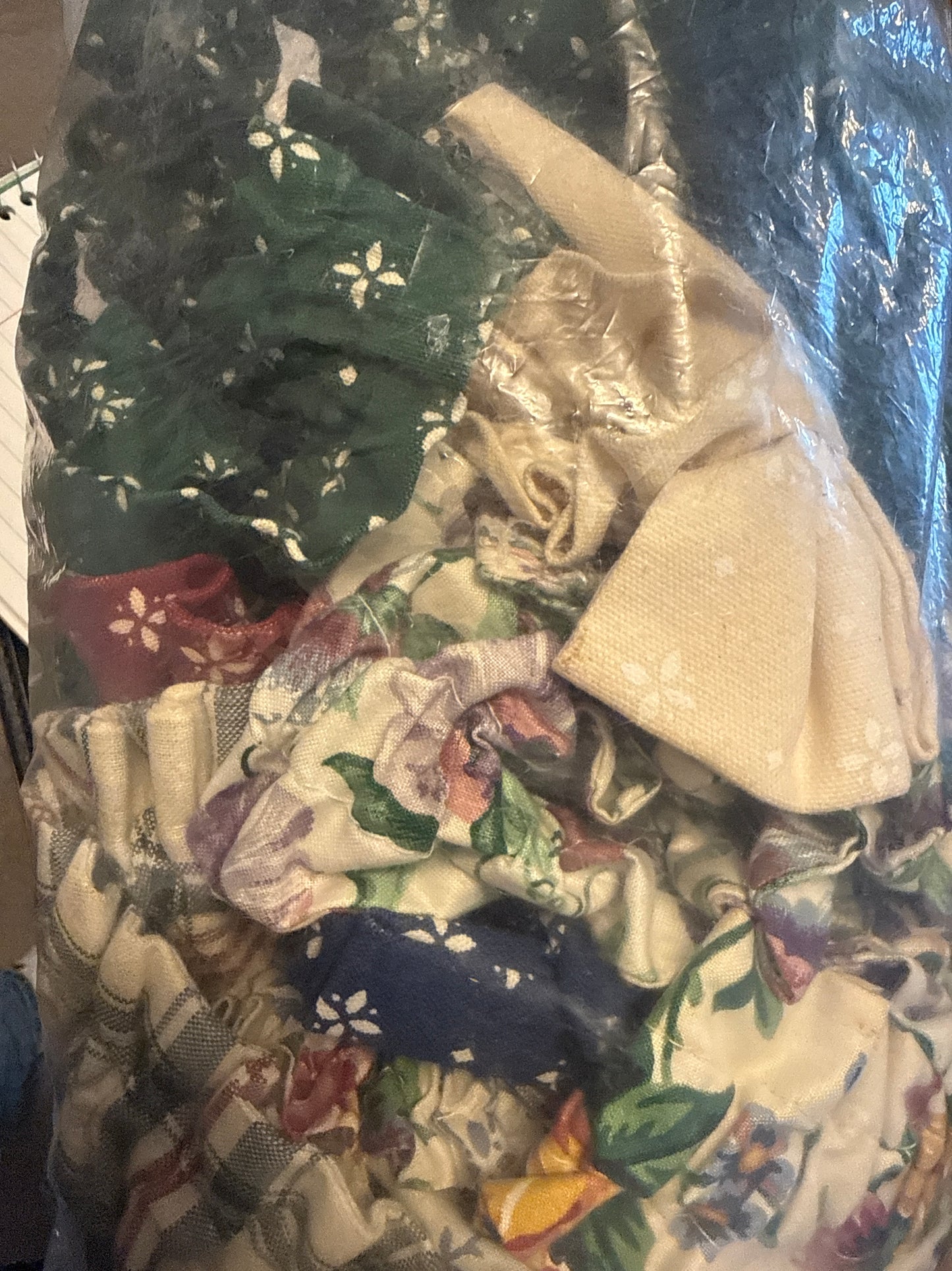 Longaberger bag of garters that need the elastic redone or the material can be used for crafting