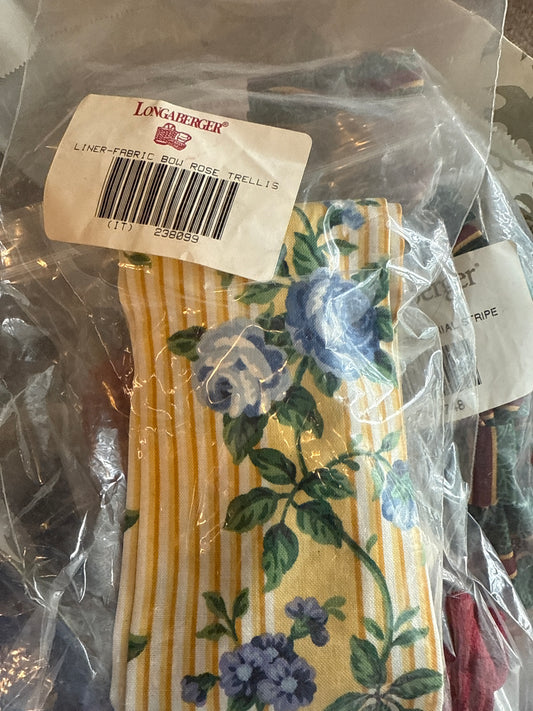 Longaberger fabric bow in rose trellis