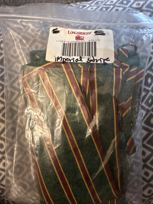 Longaberger Evergreen Liner in Imperial Stripe