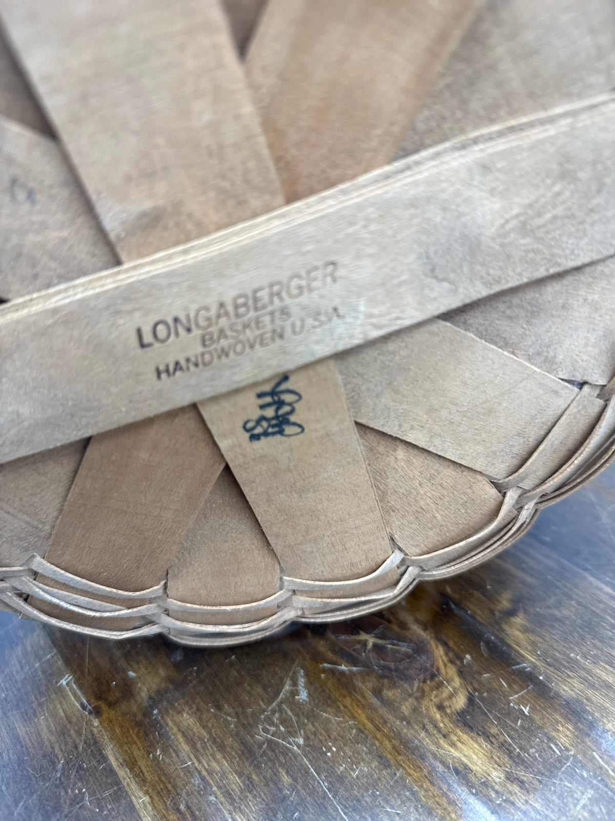 Longaberger quilting basket -has broken splinter as shown