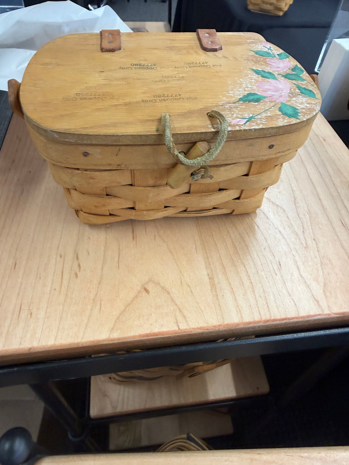 Longaberger kiddie purse basket (has some ink on the top of it as shown)