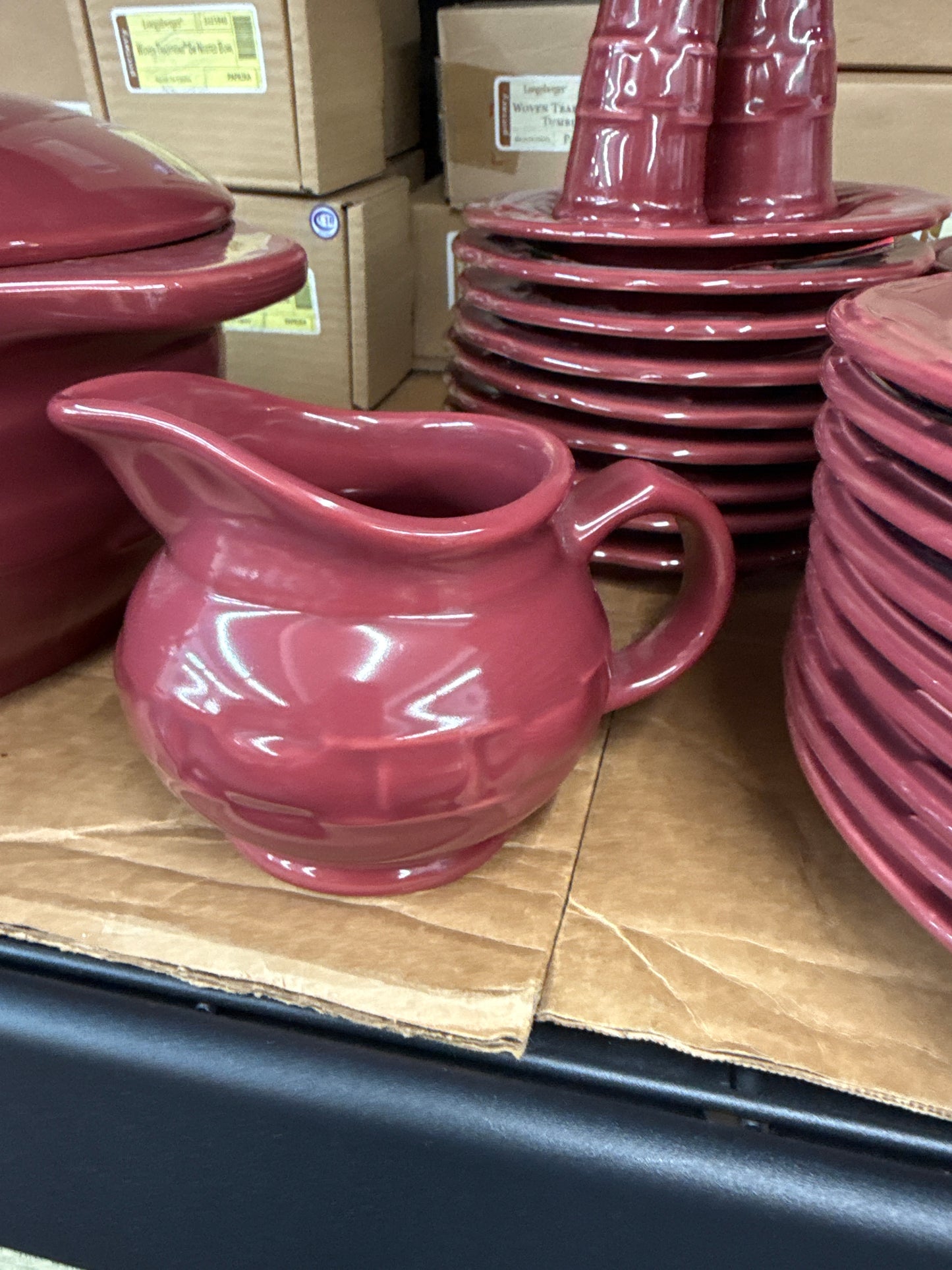 Longaberger cottage pitcher in paprika