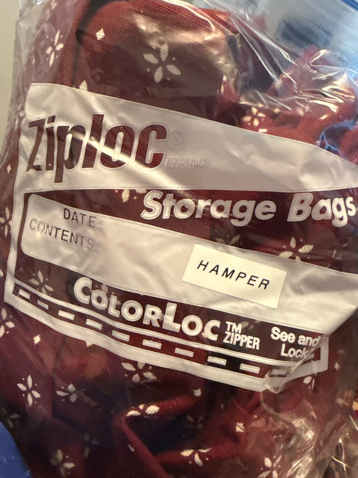 Longaberger hamper liner in traditional red