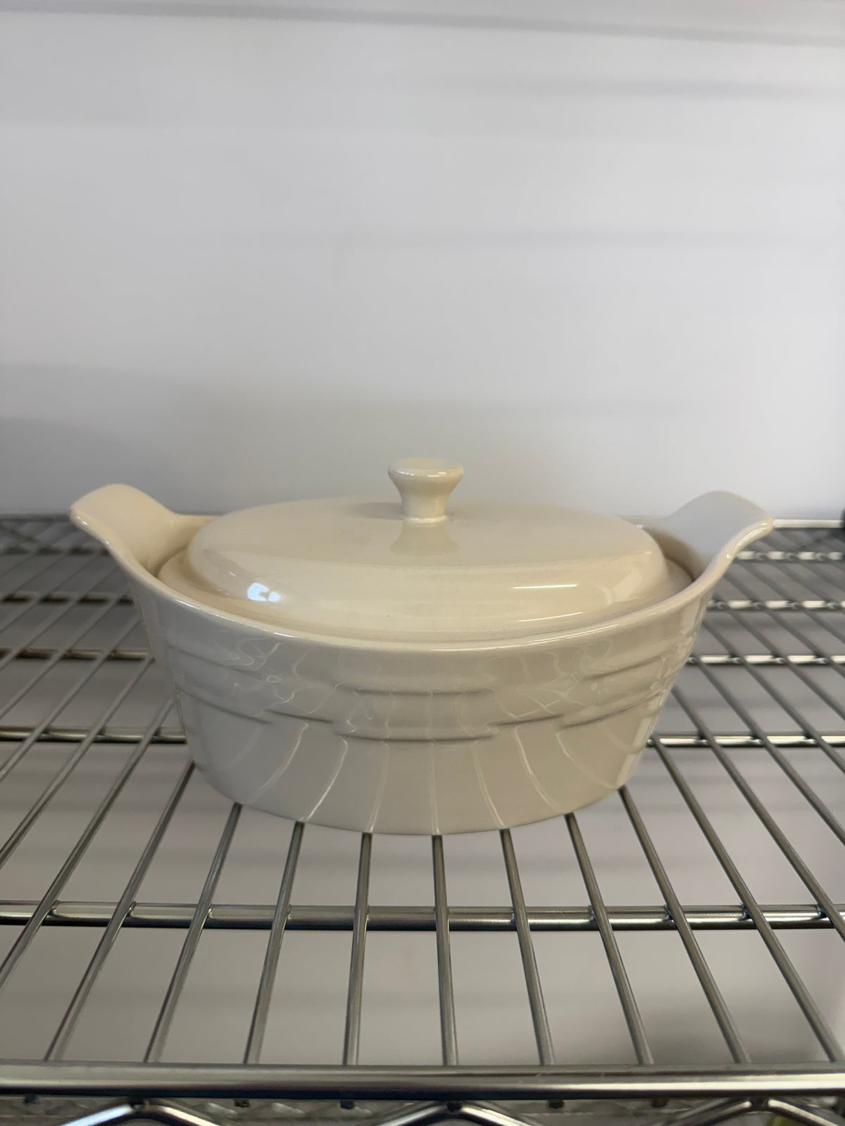 Longaberger small oval casserole in ivory