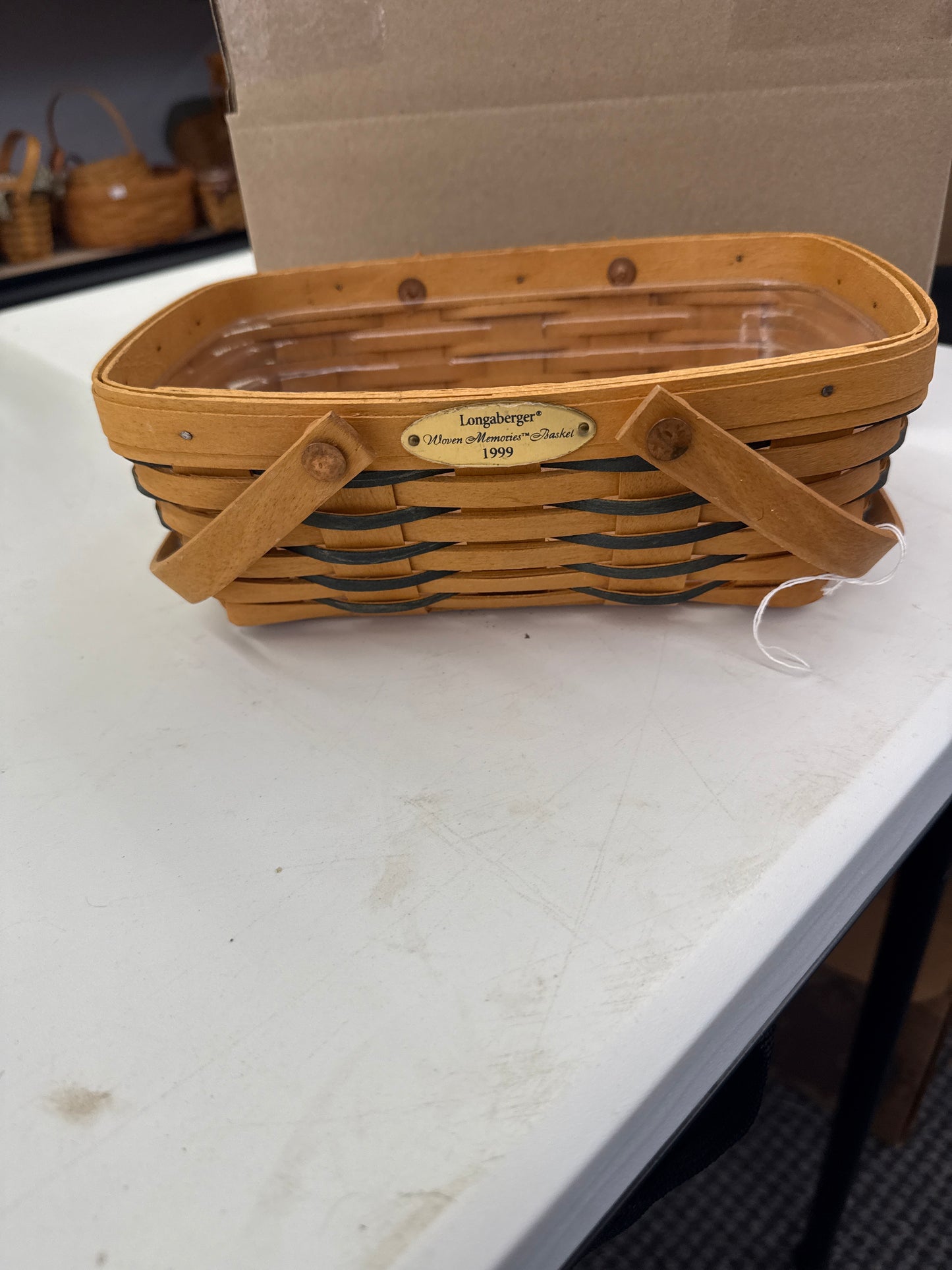 Longaberger 1999 woven memories basket with protector