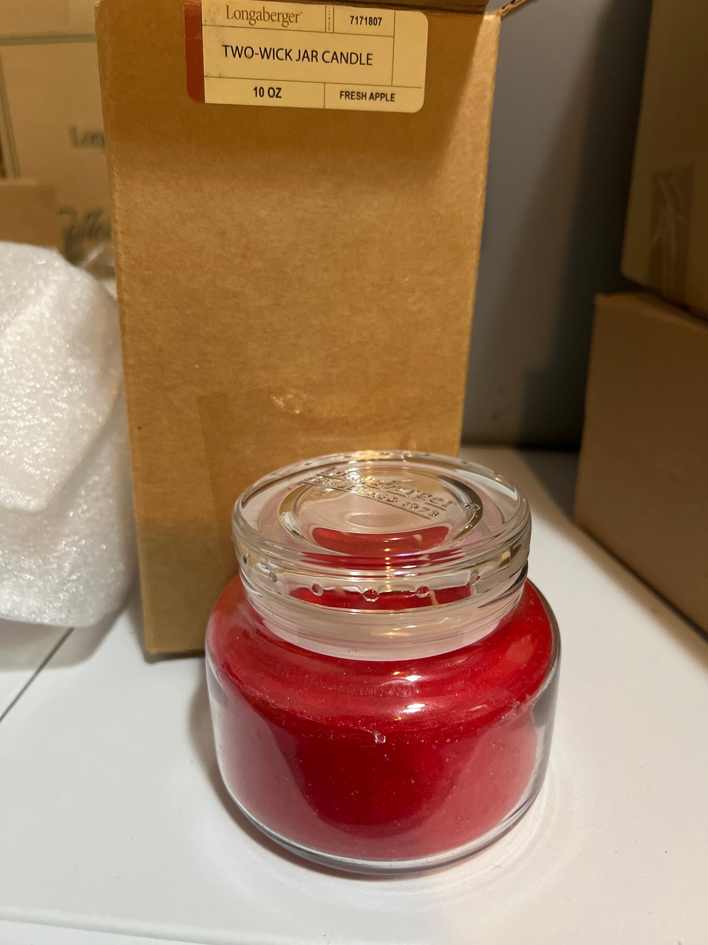 Longaberger two wick jar candle in fresh apple