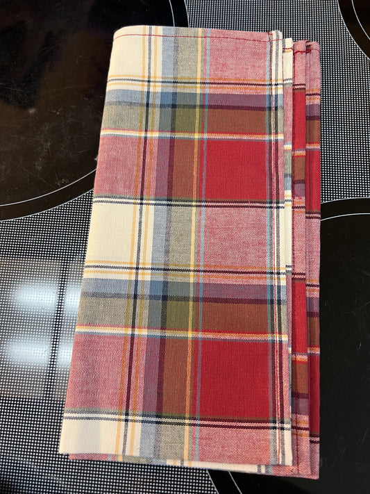 Longaberger napkin in paprika plaid