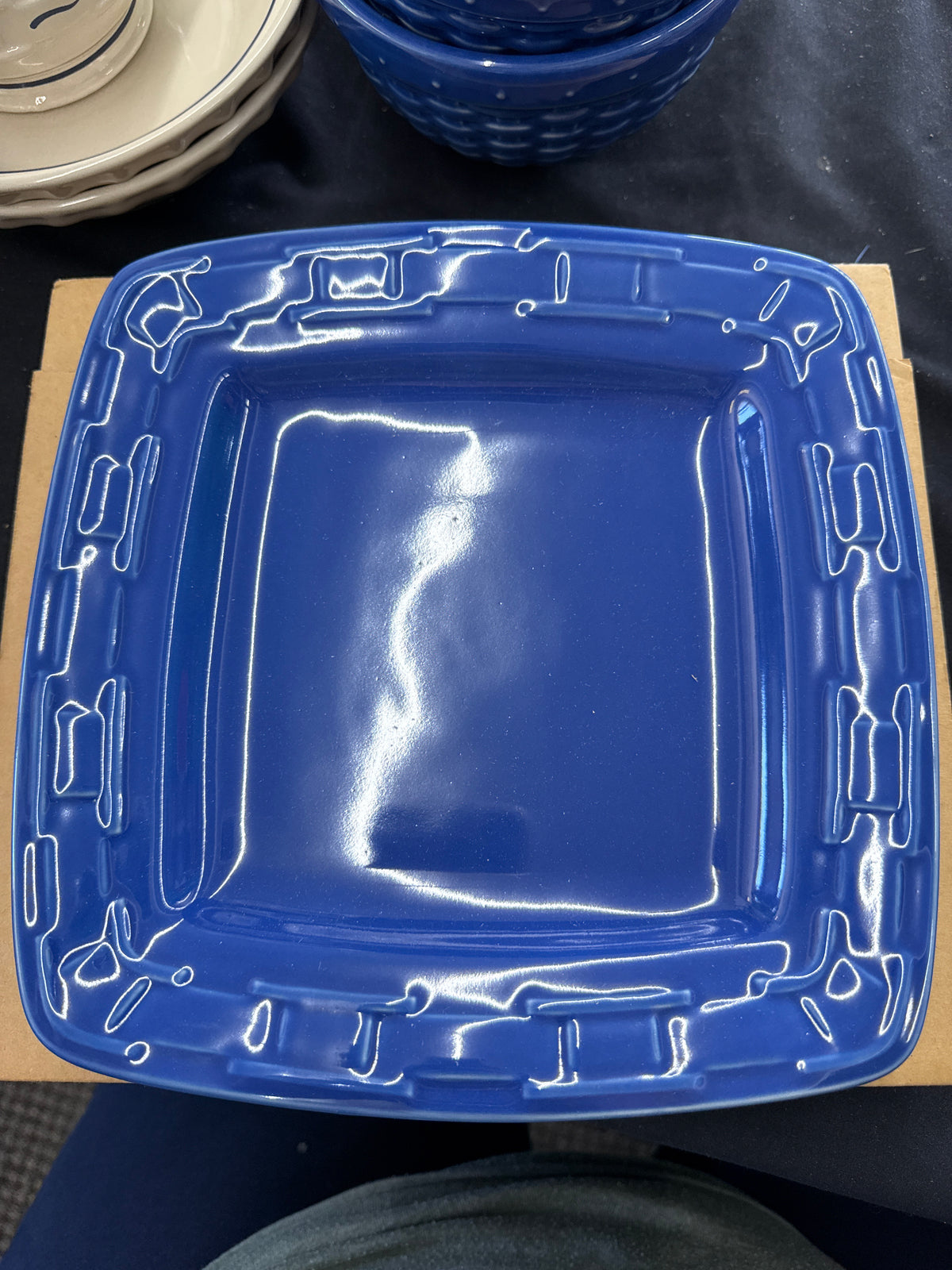 Longaberger soft square cornflower luncheon plate