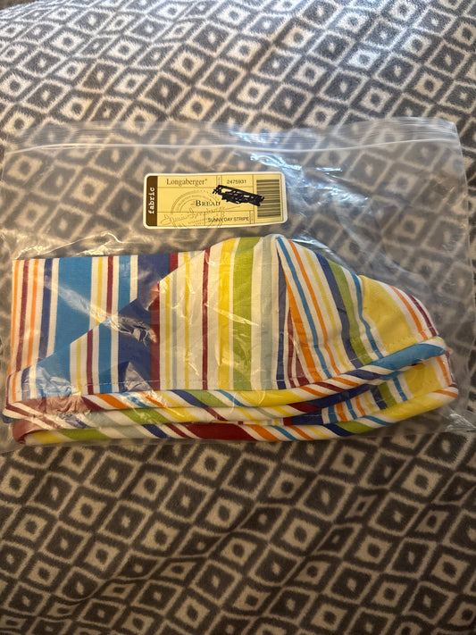 Longaberger bread liner in sunny day stripe