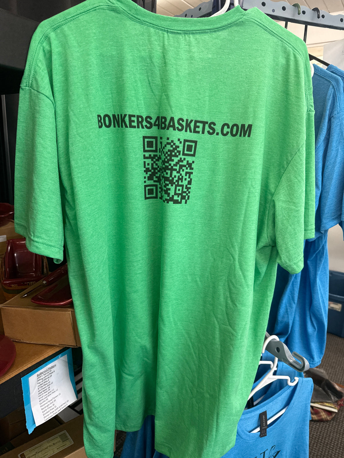 Bonkers4baskets green t-shirt (size 2XL)