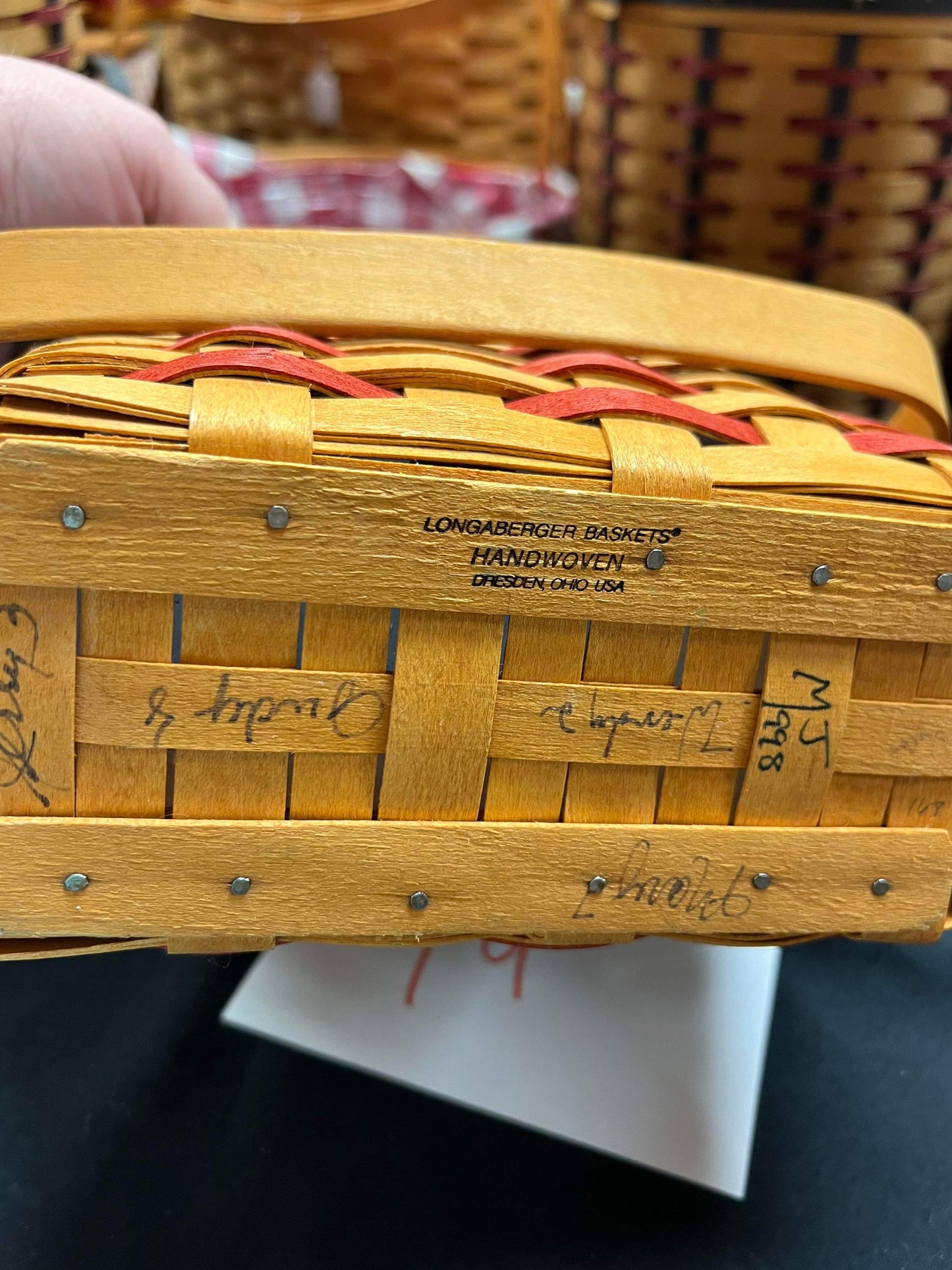 Longaberger 25th Anniversary Small Basket with Protector and Tie On