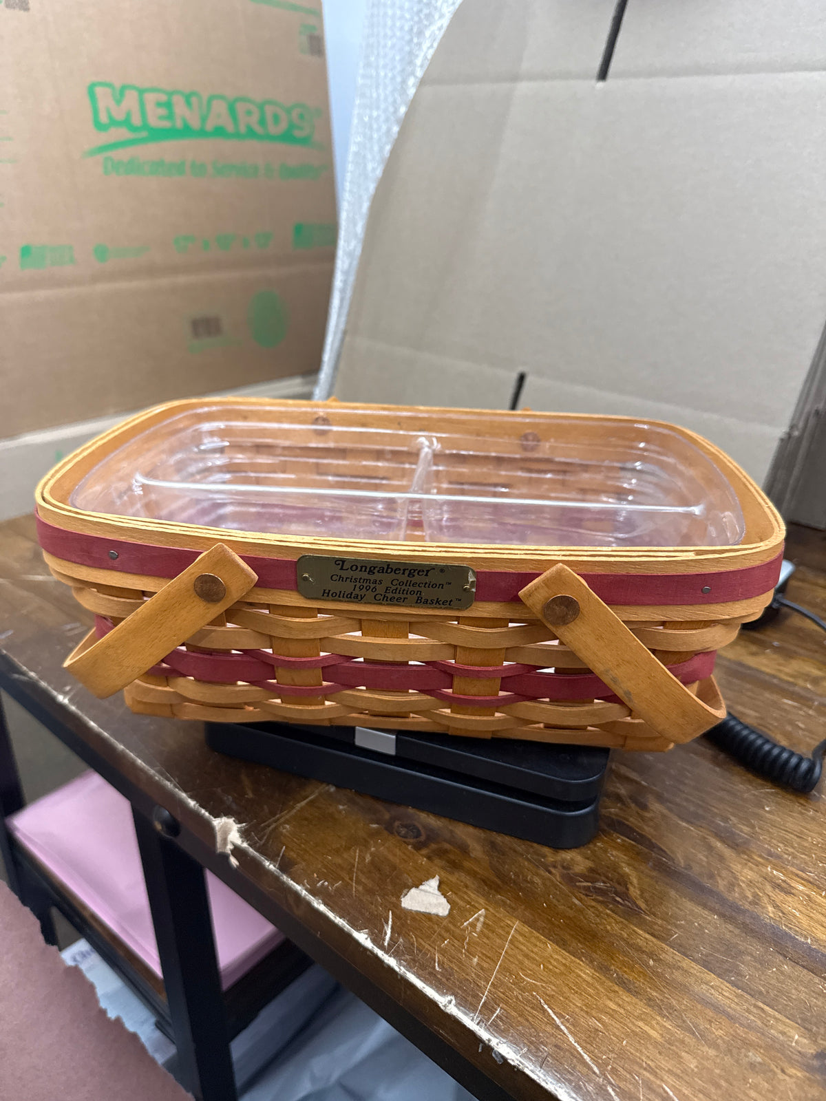 Longaberger holiday cheer basket with double protectors