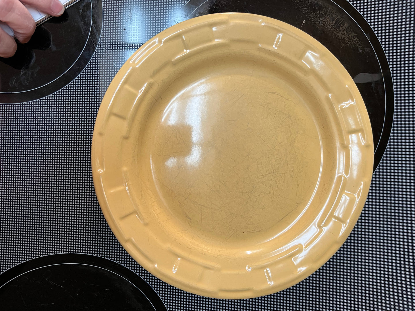 Longaberger dinner plate with marks In butternut